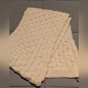 Aran Sweater Market Cozy Cream Merino Wool Scarf. NWT
